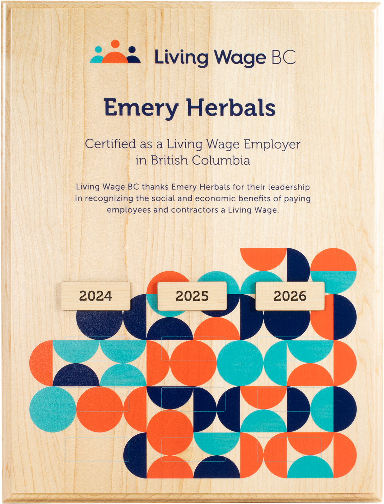Living Wage Wood Wall Plaque