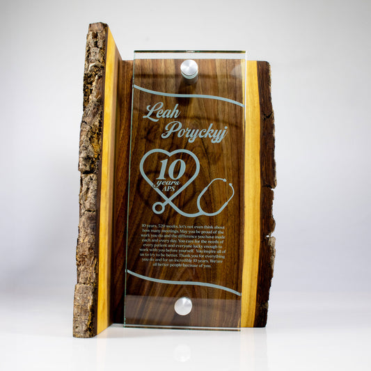 Living Edge Award - Chocolate Walnut & Glass Trophy
