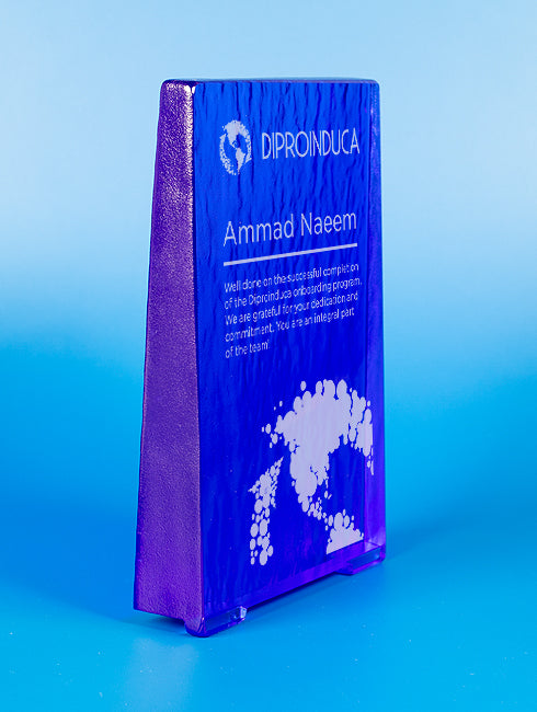 Recycled Glass Award - Cobalt Rectangle