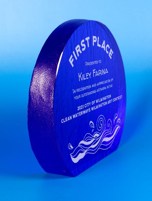 Recycled Glass Award - Cobalt Crescent