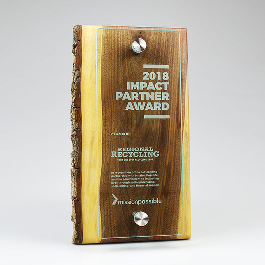 Canopy Wall Plaque - Walnut Wood & Glass