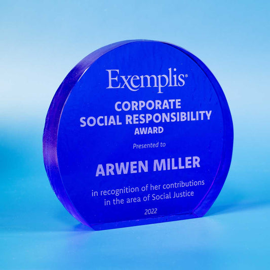 Recycled Glass Award - Cobalt Crescent