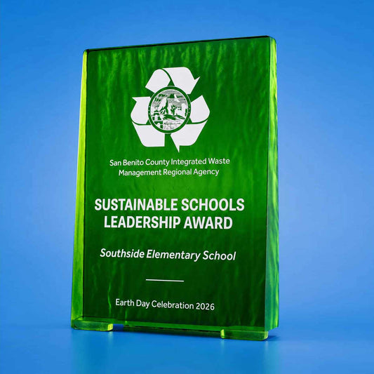 Recycled Glass Award - Emerald Rectangle