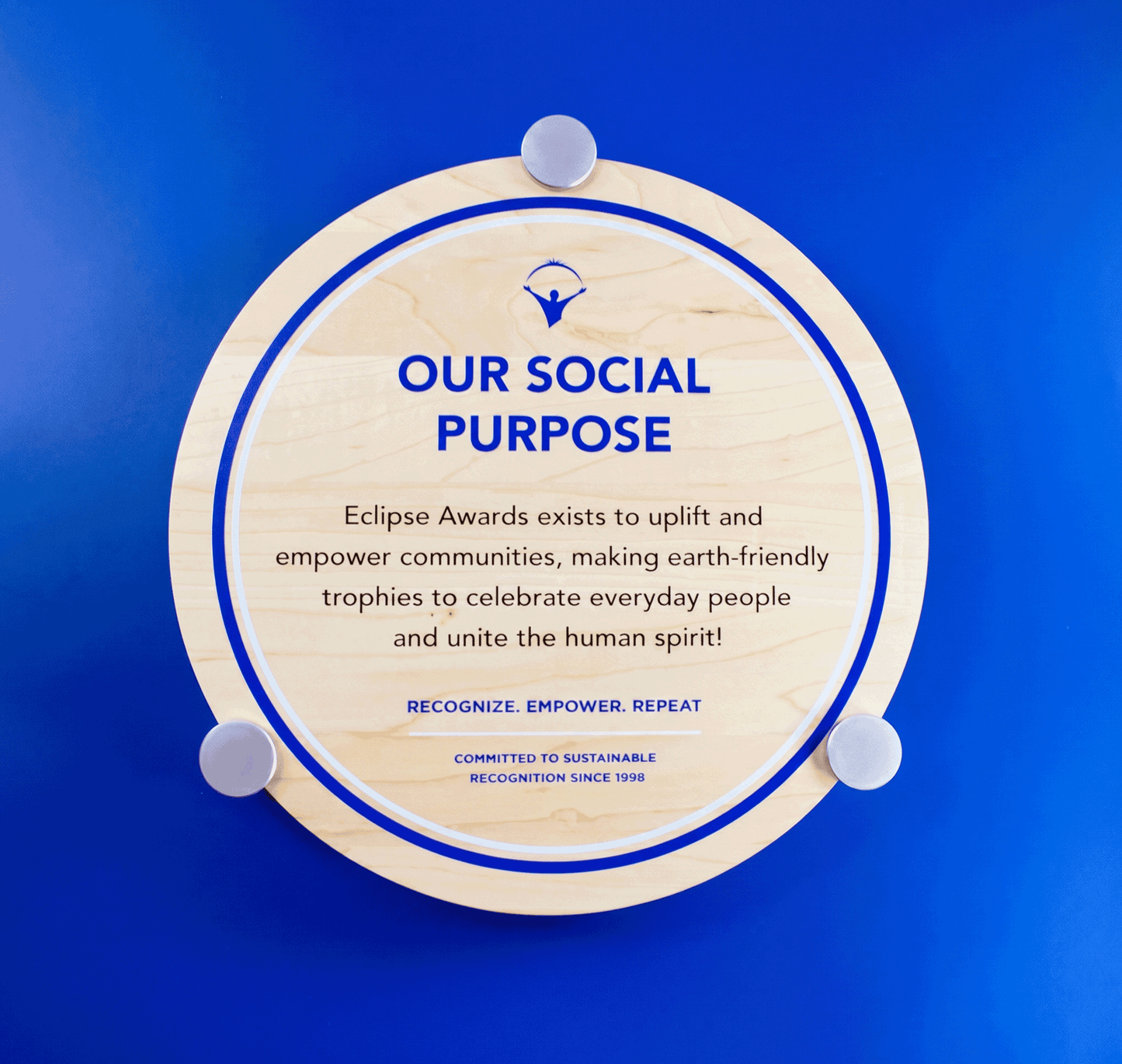 Halo Wooden Wall Plaque - Add Your Certification Awards Logo